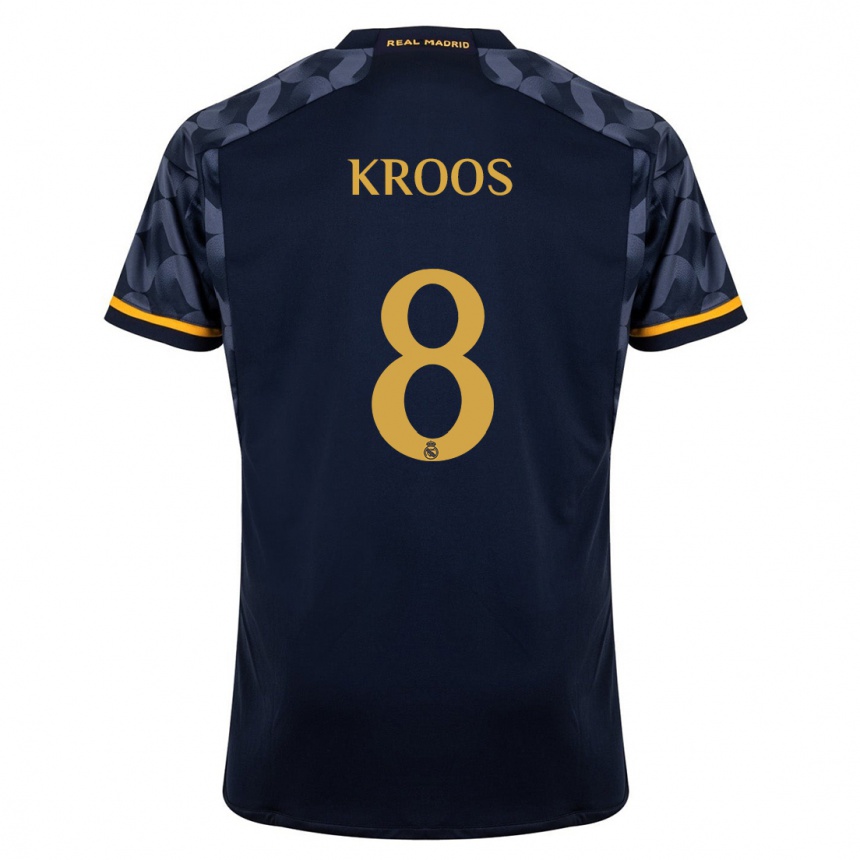 Kinder Fußball Toni Kroos #8 Dunkelblau Auswärtstrikot Trikot 2023/24 T-Shirt Luxemburg