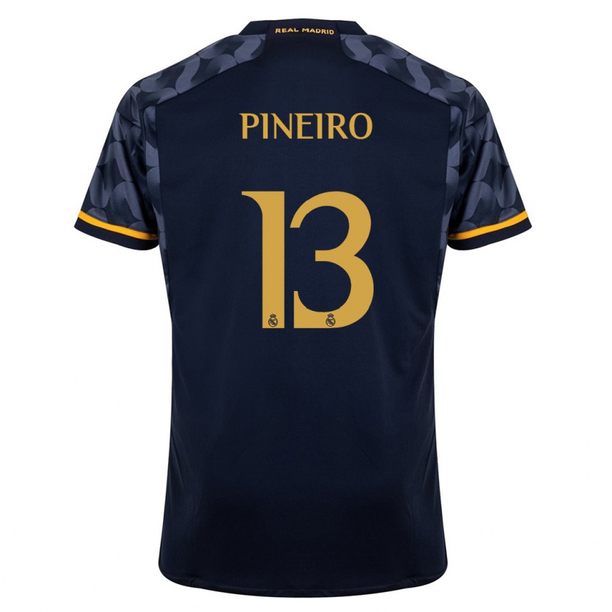 Kinder Fußball Diego Pineiro #13 Dunkelblau Auswärtstrikot Trikot 2023/24 T-Shirt Luxemburg