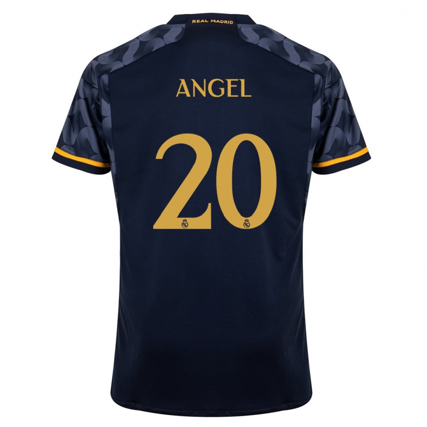 Kinder Fußball Manuel Angel #20 Dunkelblau Auswärtstrikot Trikot 2023/24 T-Shirt Luxemburg