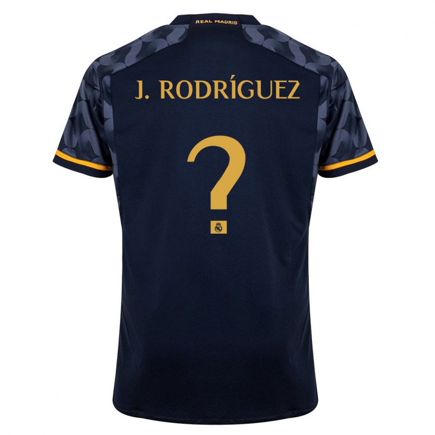 Kinder Fußball Juan Rodríguez #0 Dunkelblau Auswärtstrikot Trikot 2023/24 T-Shirt Luxemburg