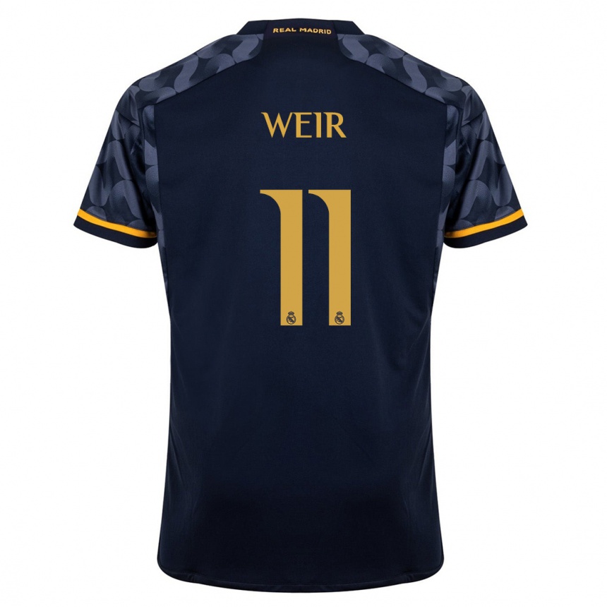 Kinder Fußball Caroline Weir #11 Dunkelblau Auswärtstrikot Trikot 2023/24 T-Shirt Luxemburg