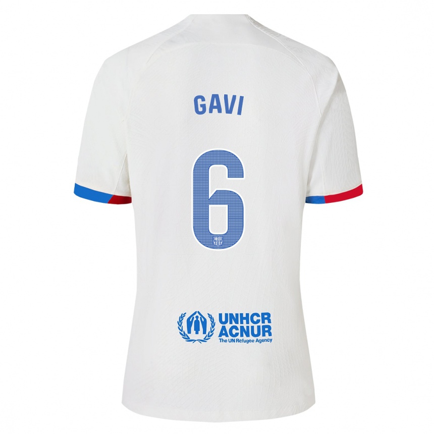 Kinder Fußball Gavi #6 Weiß Auswärtstrikot Trikot 2023/24 T-Shirt Luxemburg