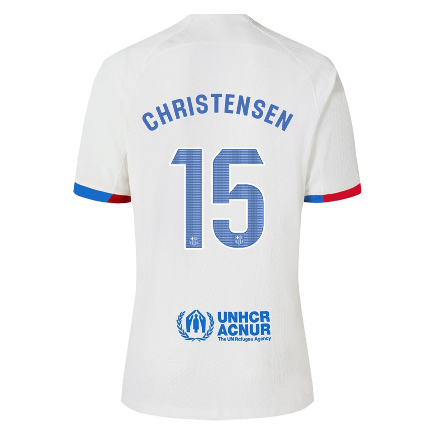 Kinder Fußball Andreas Christensen #15 Weiß Auswärtstrikot Trikot 2023/24 T-Shirt Luxemburg