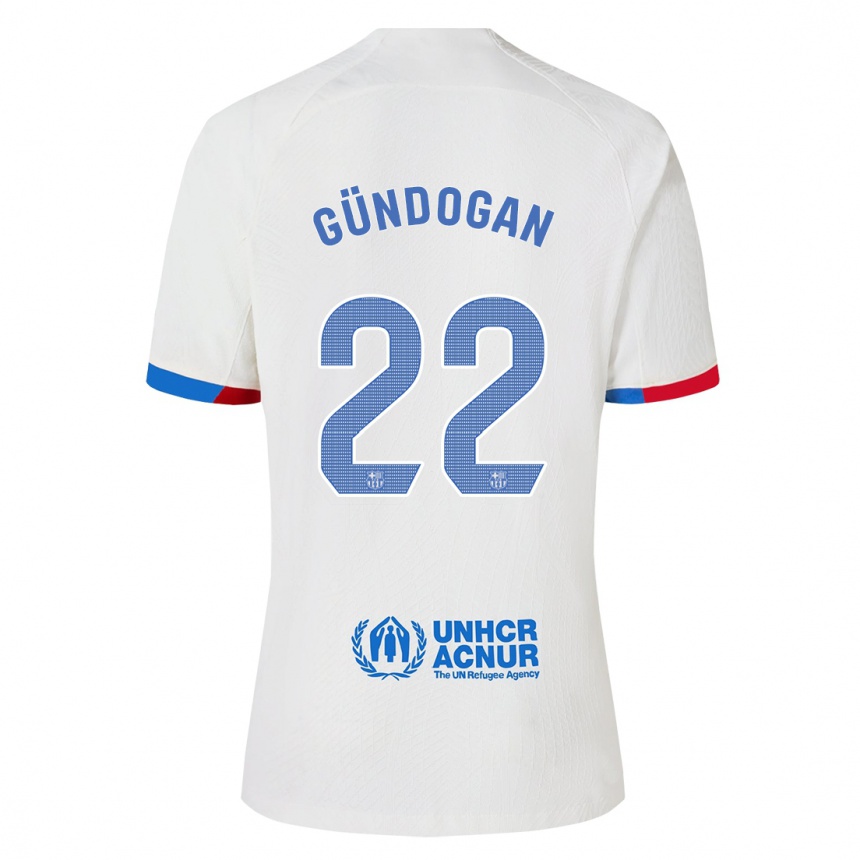 Kinder Fußball Ilkay Gundogan #22 Weiß Auswärtstrikot Trikot 2023/24 T-Shirt Luxemburg