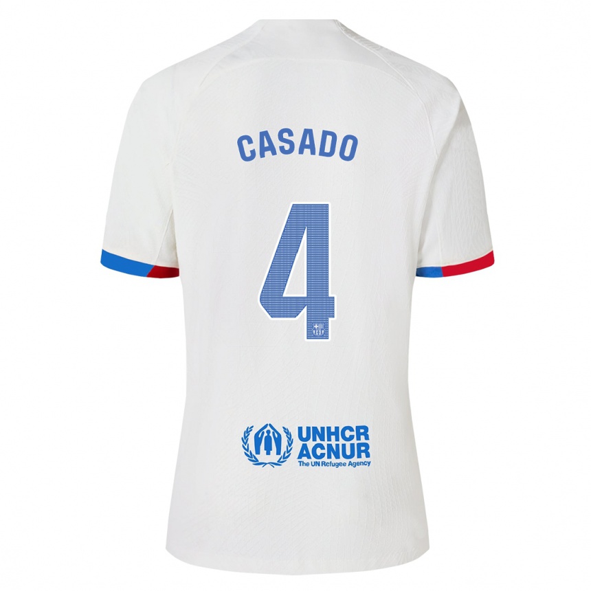 Kinder Fußball Marc Casado #4 Weiß Auswärtstrikot Trikot 2023/24 T-Shirt Luxemburg