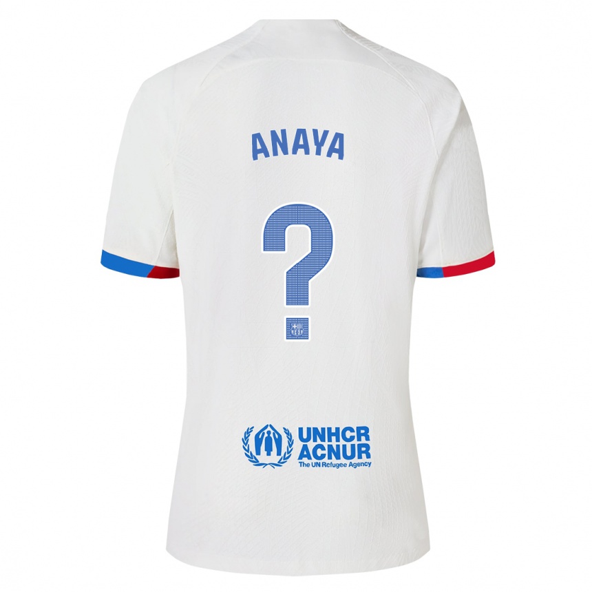 Kinder Fußball Joan Anaya #0 Weiß Auswärtstrikot Trikot 2023/24 T-Shirt Luxemburg