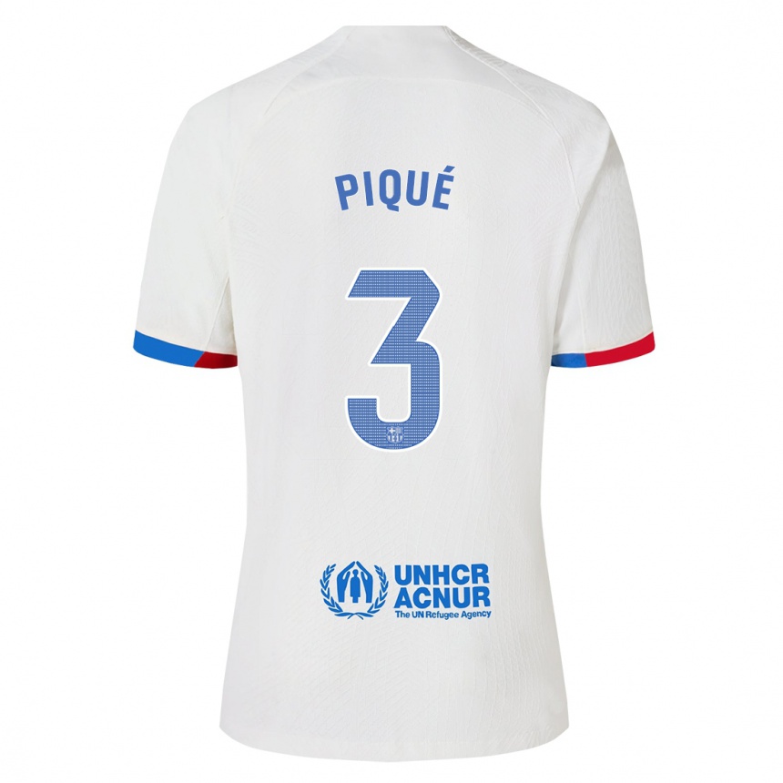 Kinder Fußball Gerard Pique #3 Weiß Auswärtstrikot Trikot 2023/24 T-Shirt Luxemburg