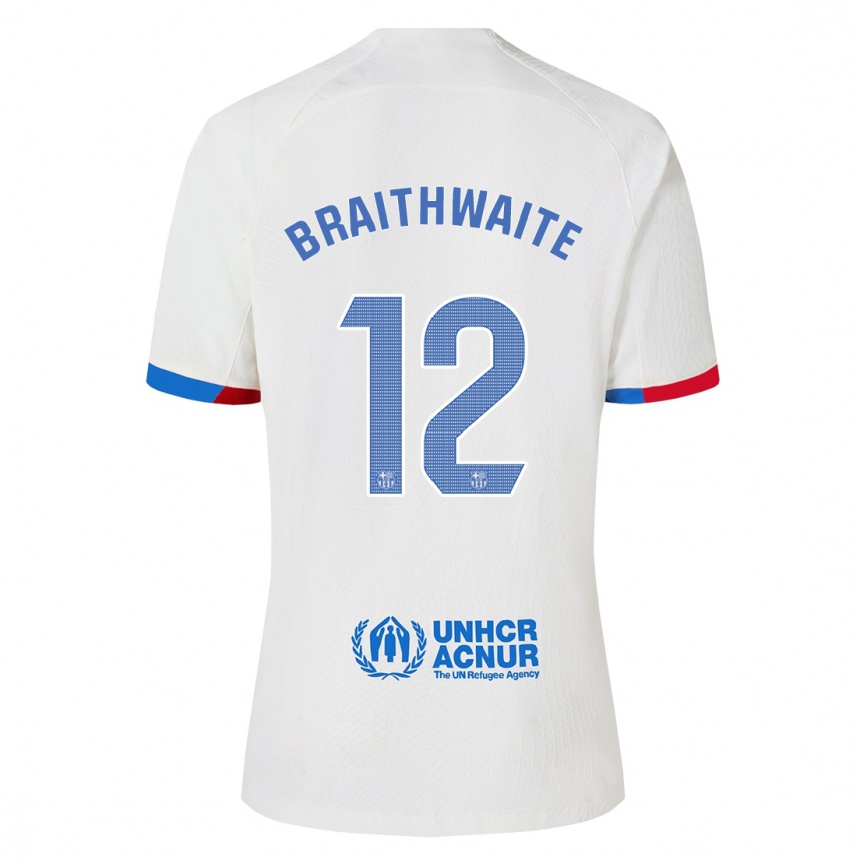 Kinder Fußball Martin Braithwaite #12 Weiß Auswärtstrikot Trikot 2023/24 T-Shirt Luxemburg