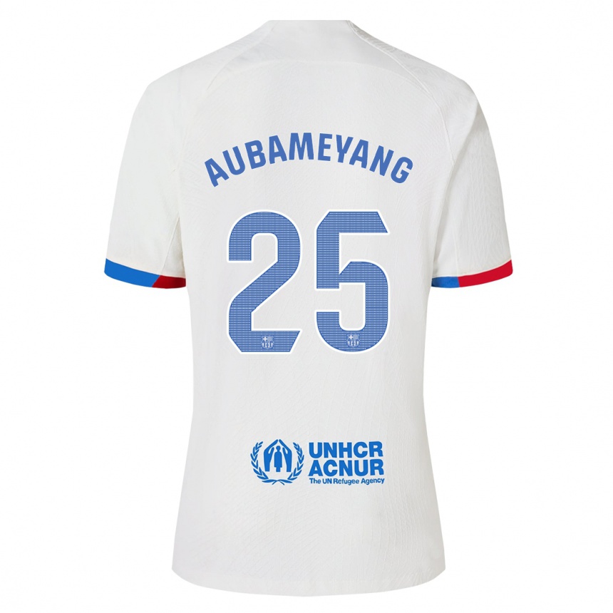 Kinder Fußball Pierre Emerick Aubameyang #25 Weiß Auswärtstrikot Trikot 2023/24 T-Shirt Luxemburg