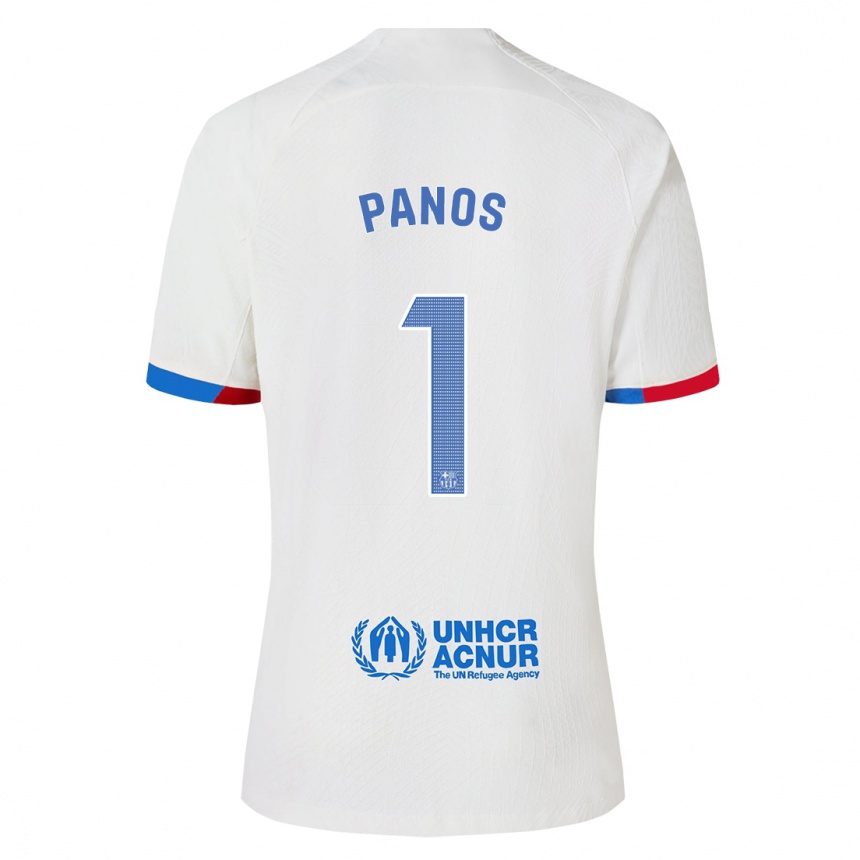 Kinder Fußball Sandra Panos #1 Weiß Auswärtstrikot Trikot 2023/24 T-Shirt Luxemburg