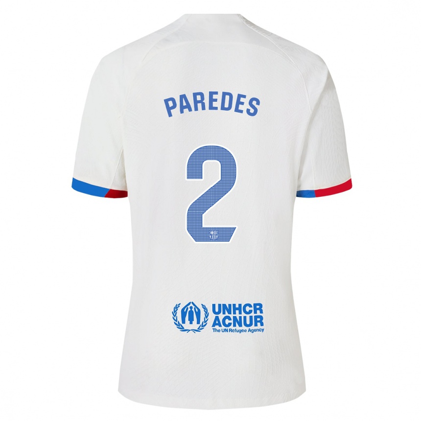 Kinder Fußball Irene Paredes #2 Weiß Auswärtstrikot Trikot 2023/24 T-Shirt Luxemburg