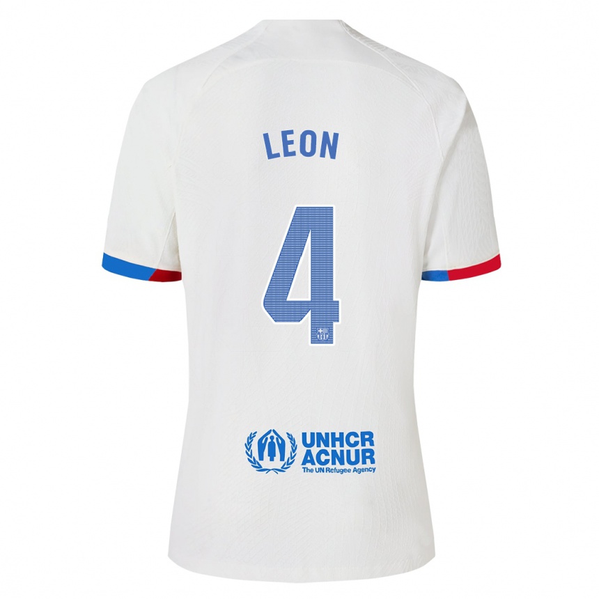 Kinder Fußball Maria Pilar Leon #4 Weiß Auswärtstrikot Trikot 2023/24 T-Shirt Luxemburg