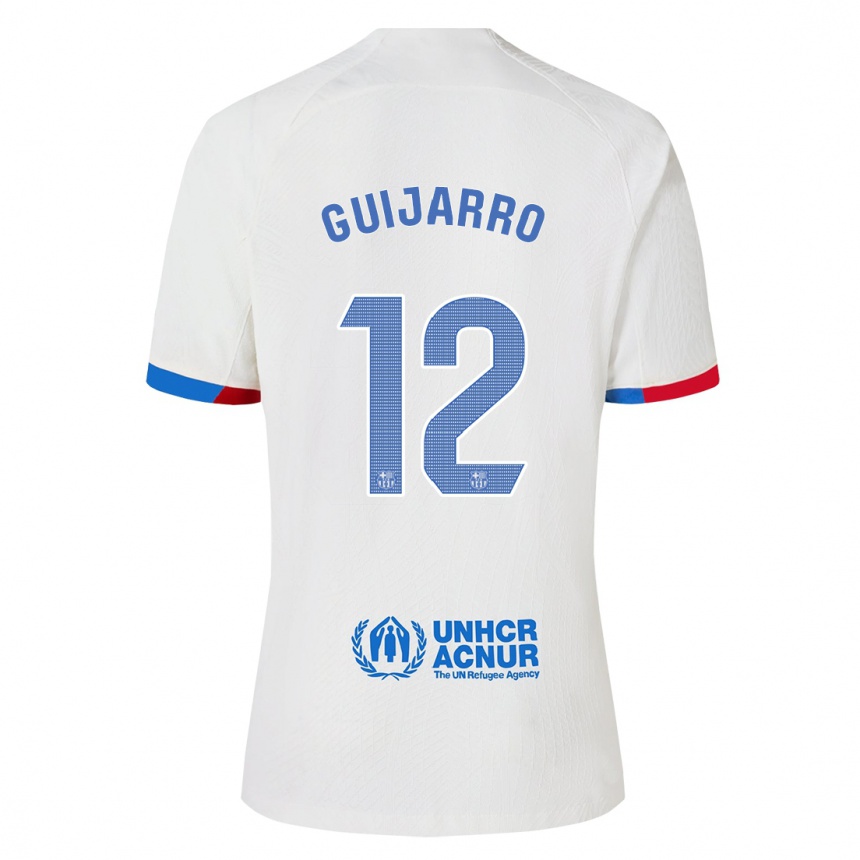 Kinder Fußball Patricia Guijarro #12 Weiß Auswärtstrikot Trikot 2023/24 T-Shirt Luxemburg