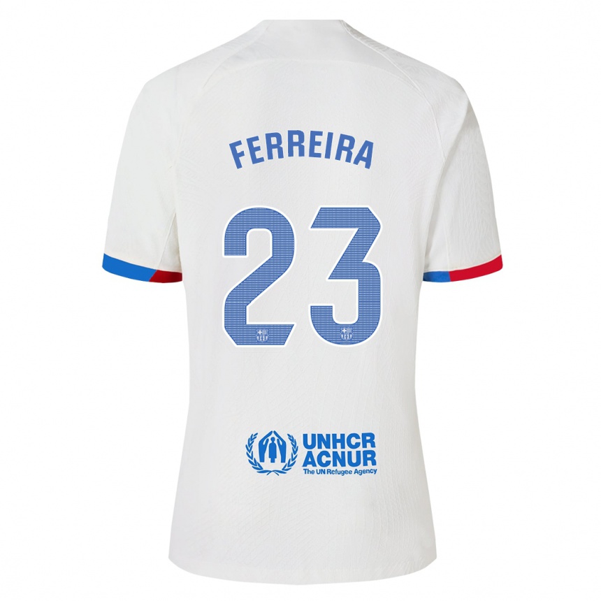 Kinder Fußball Geyse Ferreira #23 Weiß Auswärtstrikot Trikot 2023/24 T-Shirt Luxemburg