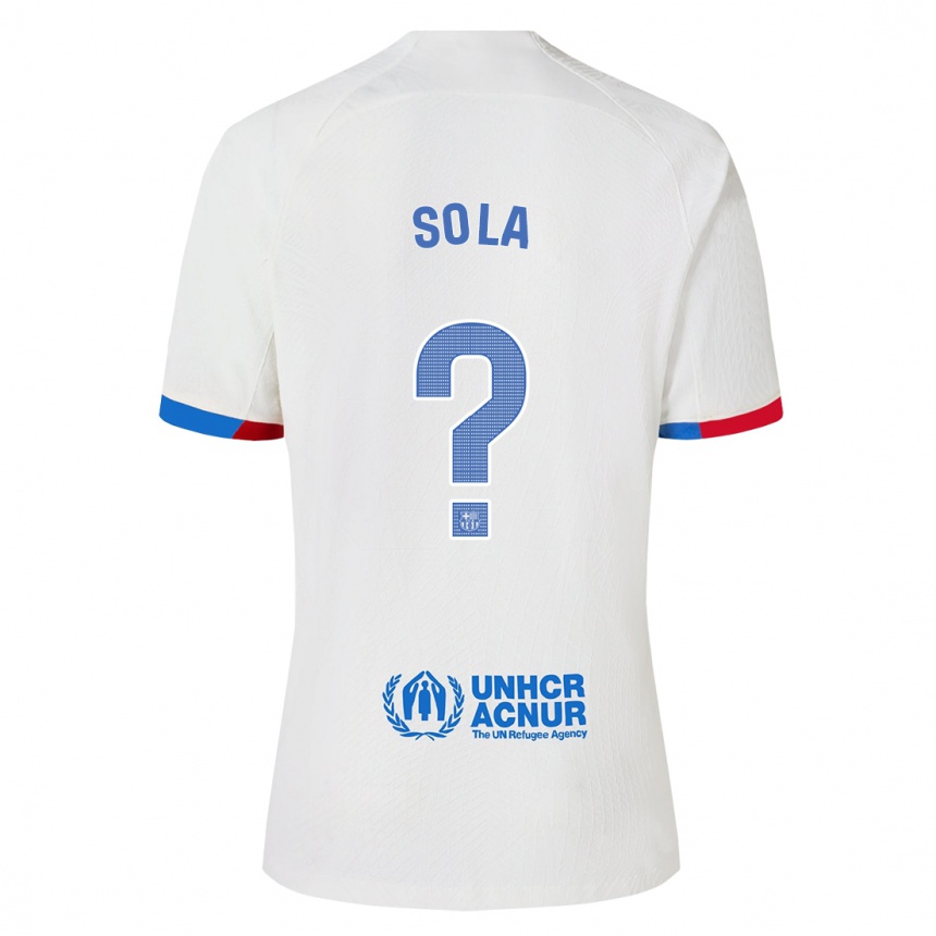 Kinder Fußball Arnau Sola #0 Weiß Auswärtstrikot Trikot 2023/24 T-Shirt Luxemburg