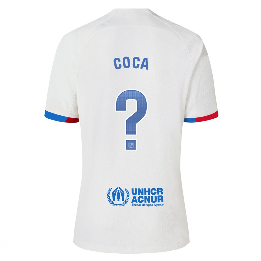 Kinder Fußball Jordi Coca #0 Weiß Auswärtstrikot Trikot 2023/24 T-Shirt Luxemburg