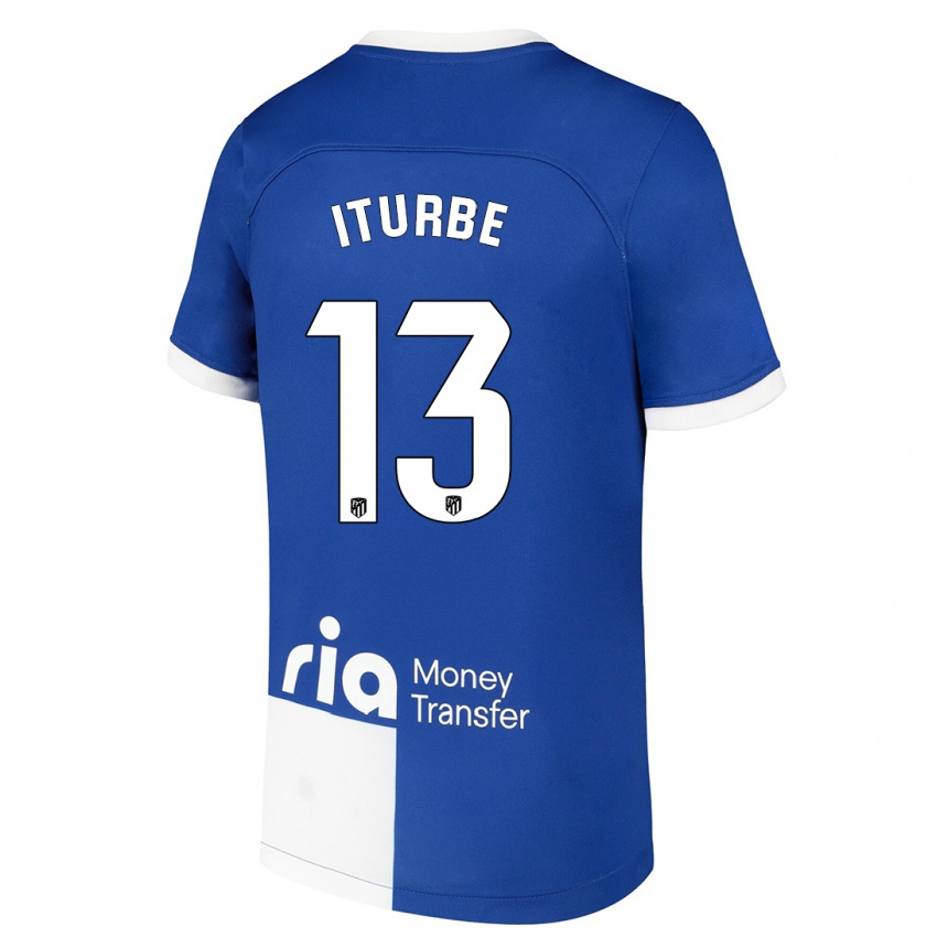 Kinder Fußball Alejandro Iturbe #13 Blau Weiss Auswärtstrikot Trikot 2023/24 T-Shirt Luxemburg