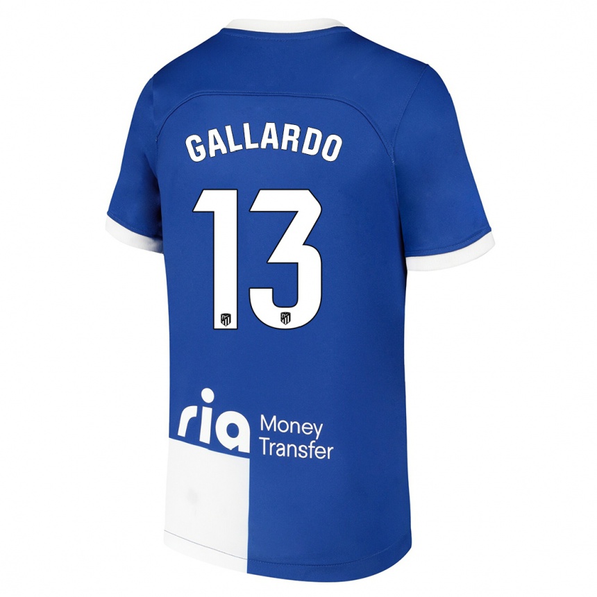 Kinder Fußball Lola Gallardo #13 Blau Weiss Auswärtstrikot Trikot 2023/24 T-Shirt Luxemburg