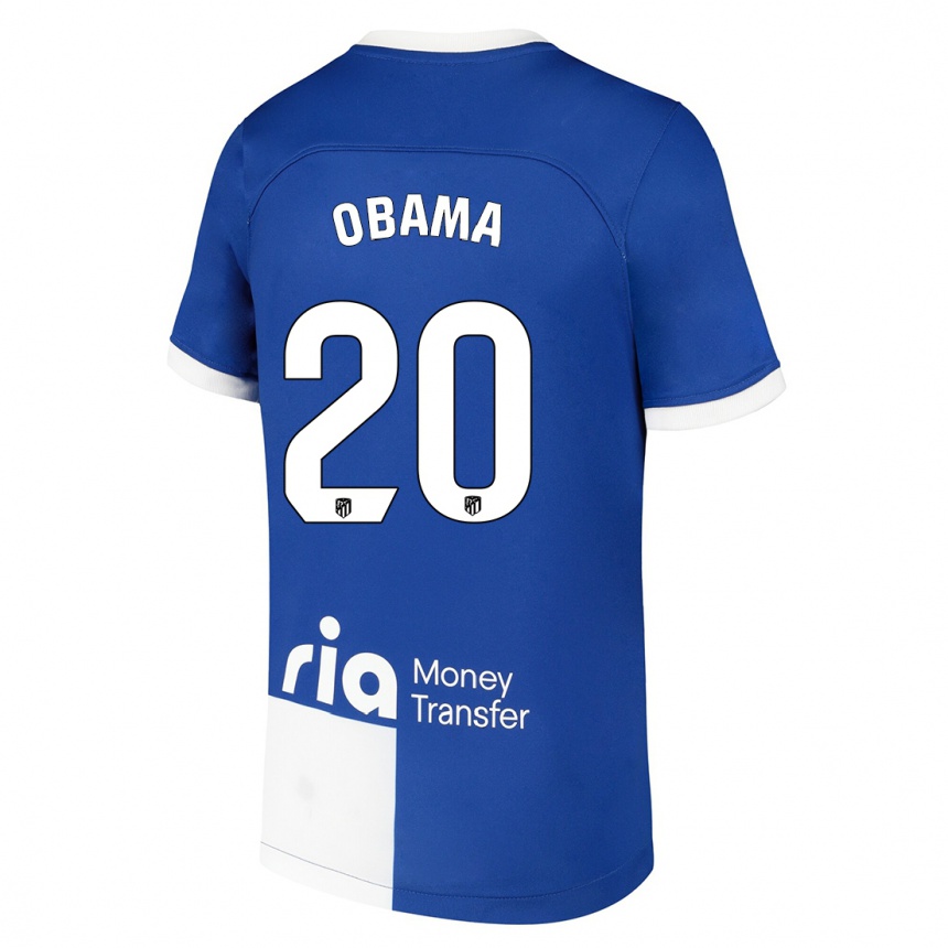 Kinder Fußball Federico Obama #20 Blau Weiss Auswärtstrikot Trikot 2023/24 T-Shirt Luxemburg