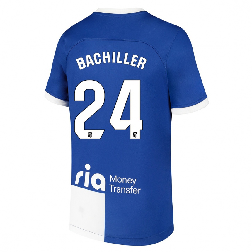 Kinder Fußball Iker Bachiller #24 Blau Weiss Auswärtstrikot Trikot 2023/24 T-Shirt Luxemburg