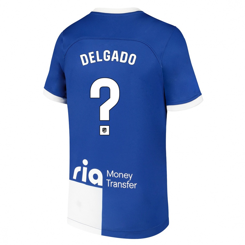 Kinder Fußball Gonzalo Onrubia Delgado #0 Blau Weiss Auswärtstrikot Trikot 2023/24 T-Shirt Luxemburg