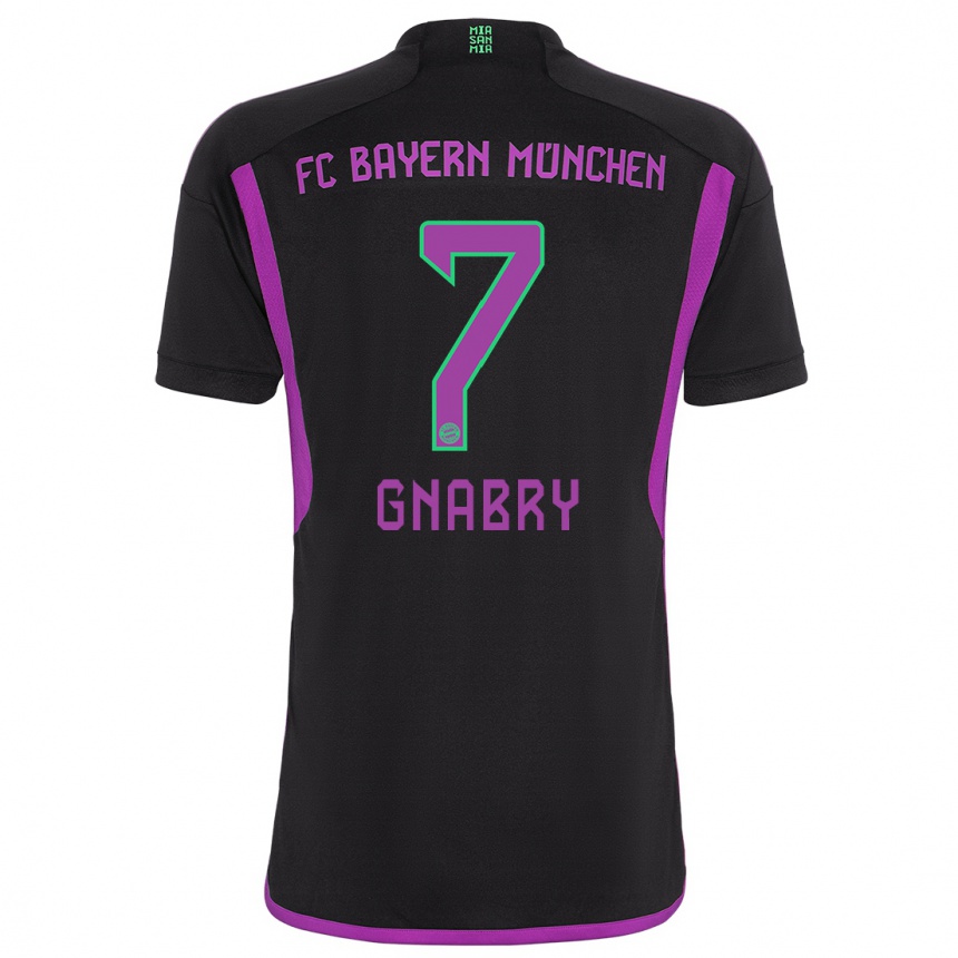 Kinder Fußball Serge Gnabry #7 Schwarz Auswärtstrikot Trikot 2023/24 T-Shirt Luxemburg