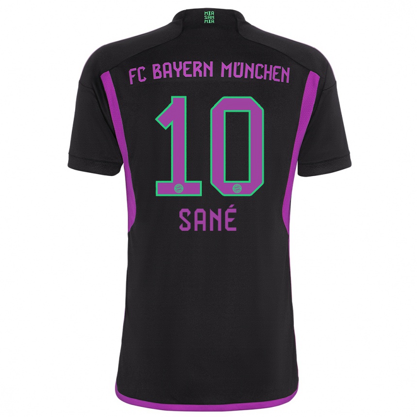 Kinder Fußball Leroy Sane #10 Schwarz Auswärtstrikot Trikot 2023/24 T-Shirt Luxemburg