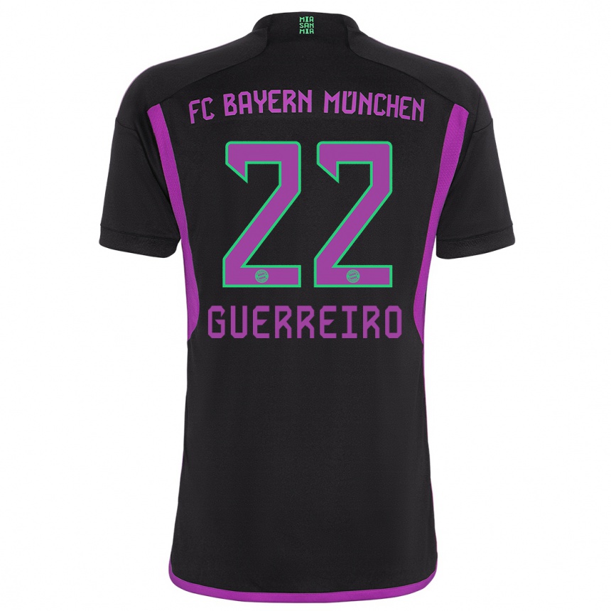 Kinder Fußball Raphael Guerreiro #22 Schwarz Auswärtstrikot Trikot 2023/24 T-Shirt Luxemburg