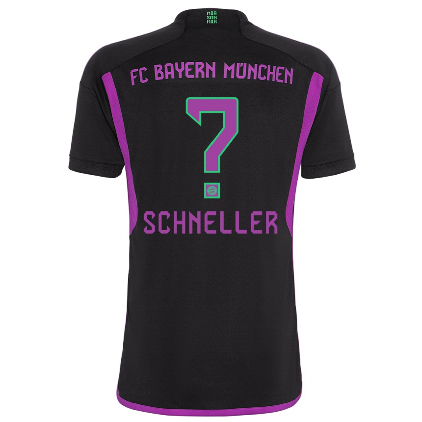 Kinder Fußball Lukas Schneller #0 Schwarz Auswärtstrikot Trikot 2023/24 T-Shirt Luxemburg