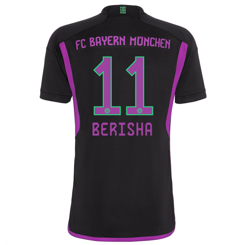 Kinder Fußball Dion Berisha #11 Schwarz Auswärtstrikot Trikot 2023/24 T-Shirt Luxemburg