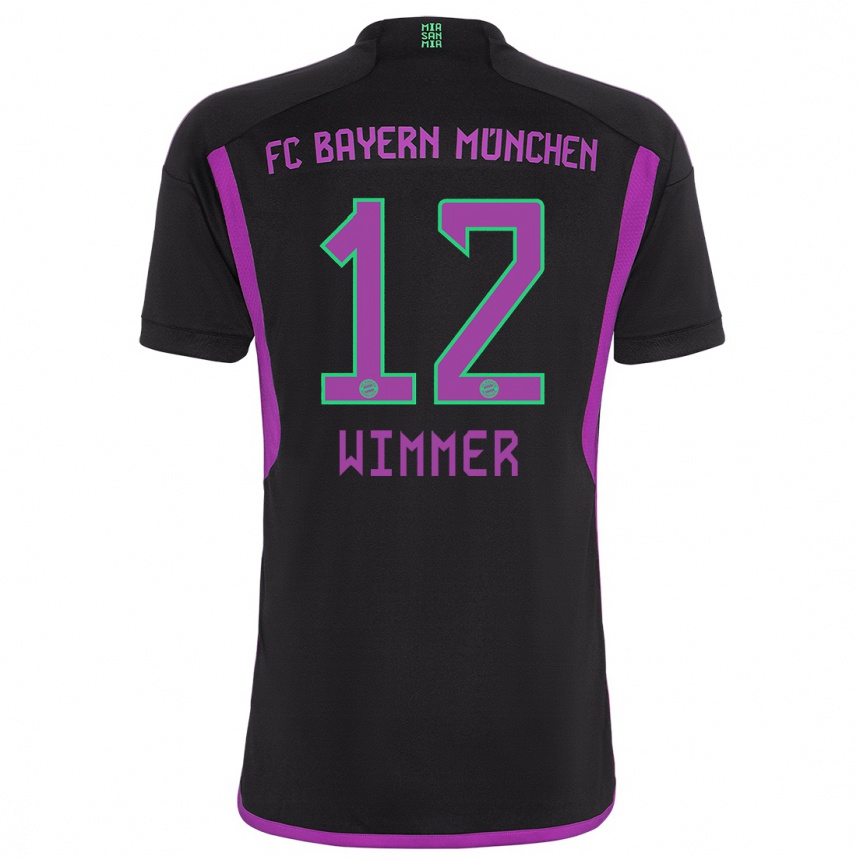 Kinder Fußball Benedikt Wimmer #12 Schwarz Auswärtstrikot Trikot 2023/24 T-Shirt Luxemburg