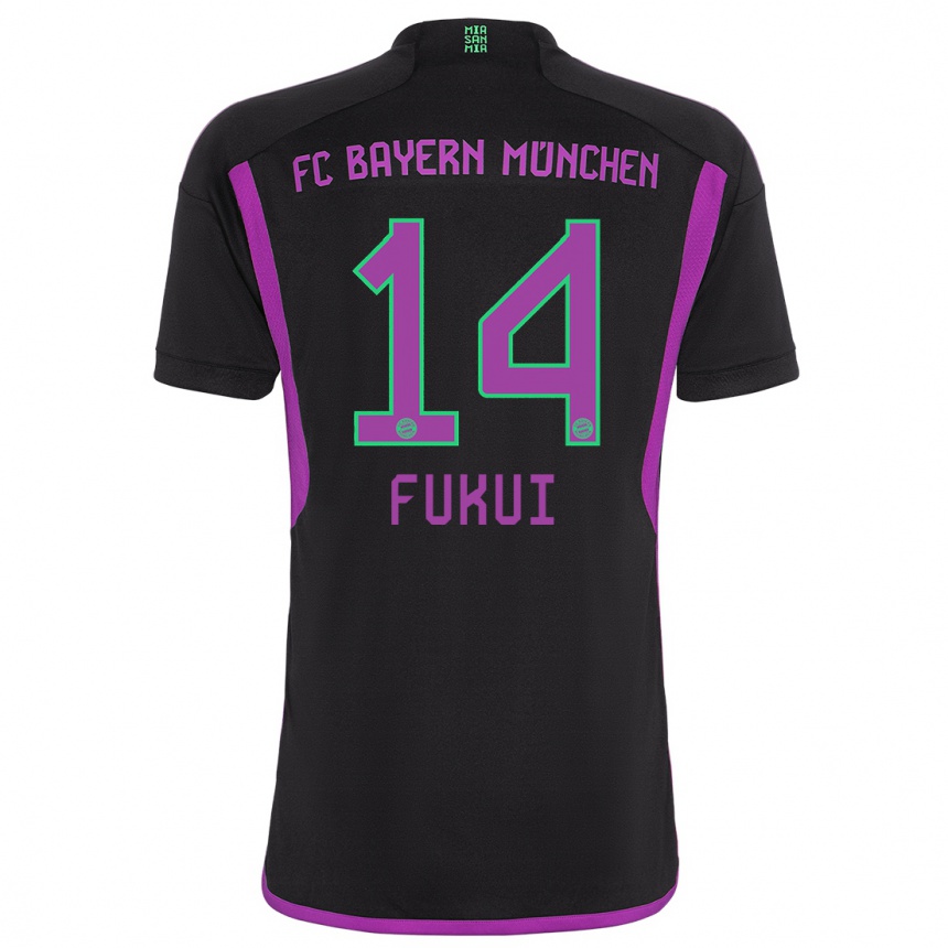 Kinder Fußball Taichi Fukui #14 Schwarz Auswärtstrikot Trikot 2023/24 T-Shirt Luxemburg