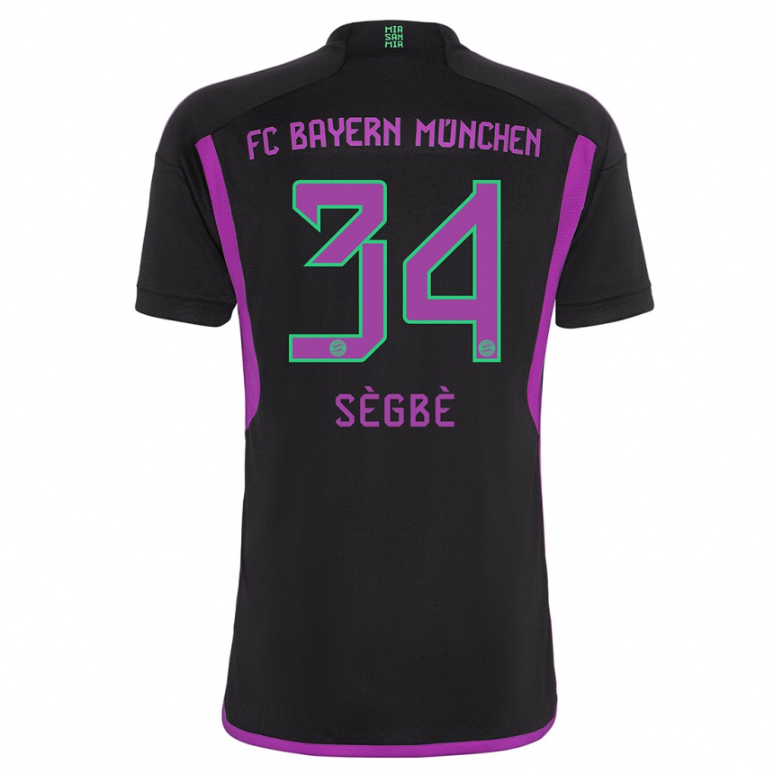Kinder Fußball Désiré Sègbè #34 Schwarz Auswärtstrikot Trikot 2023/24 T-Shirt Luxemburg