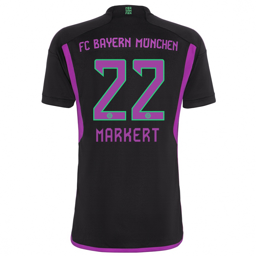 Kinder Fußball Leon Markert #22 Schwarz Auswärtstrikot Trikot 2023/24 T-Shirt Luxemburg