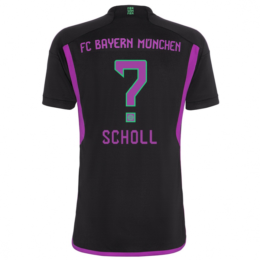 Kinder Fußball Paul Scholl #0 Schwarz Auswärtstrikot Trikot 2023/24 T-Shirt Luxemburg