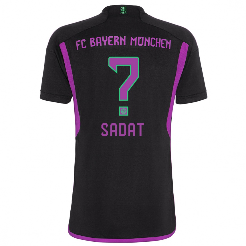 Kinder Fußball Mudaser Sadat #0 Schwarz Auswärtstrikot Trikot 2023/24 T-Shirt Luxemburg