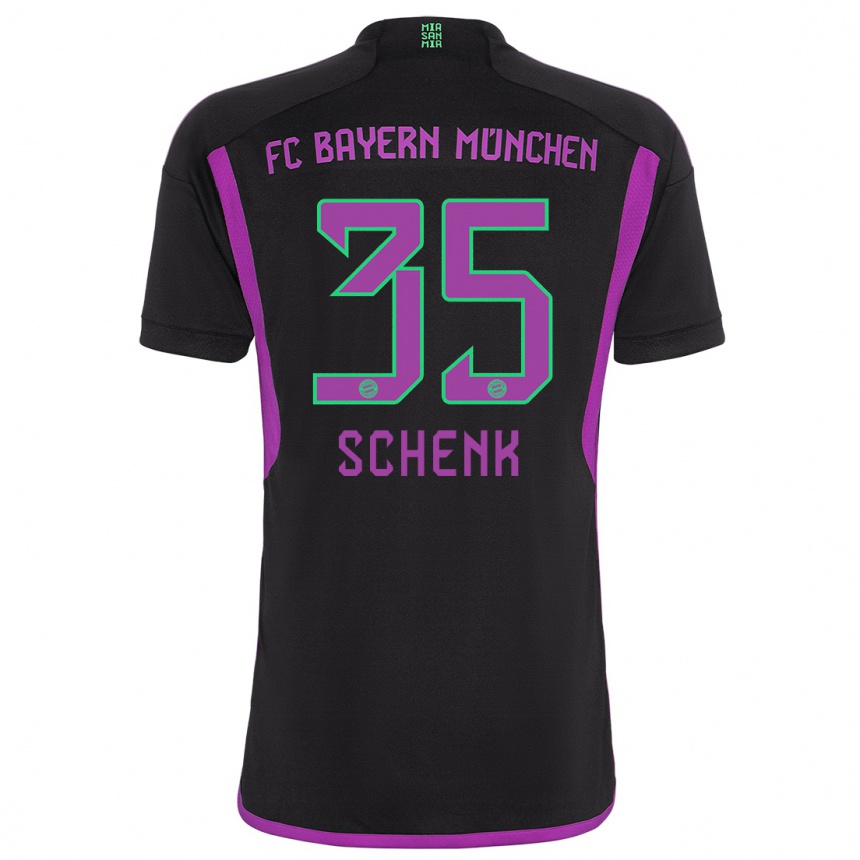 Kinder Fußball Johannes Schenk #35 Schwarz Auswärtstrikot Trikot 2023/24 T-Shirt Luxemburg