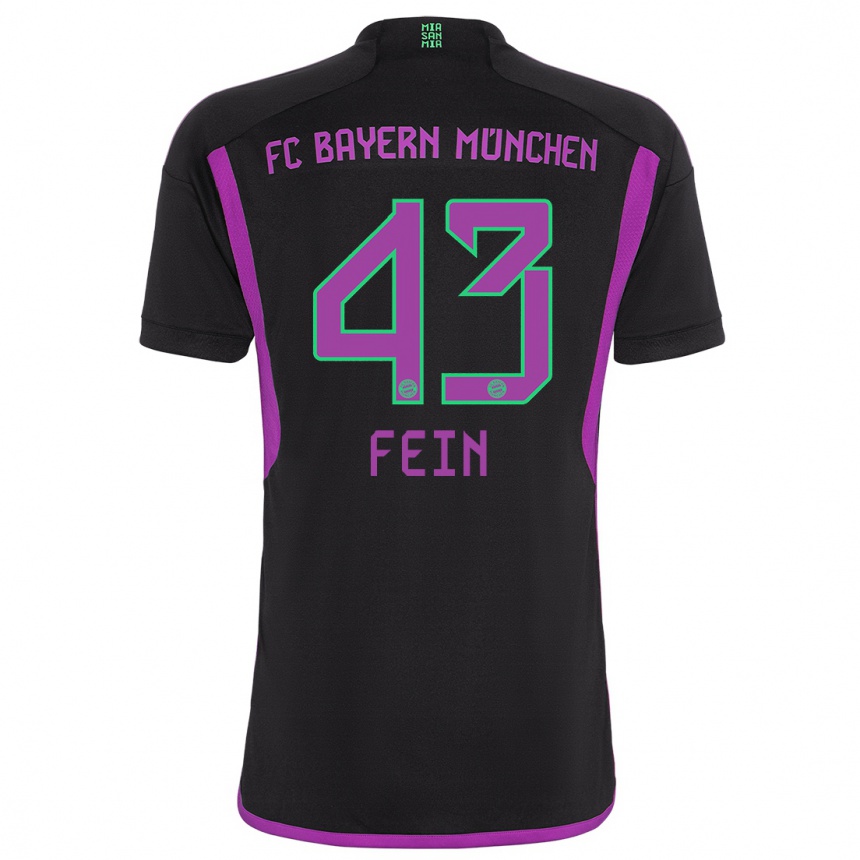 Kinder Fußball Adrian Fein #43 Schwarz Auswärtstrikot Trikot 2023/24 T-Shirt Luxemburg