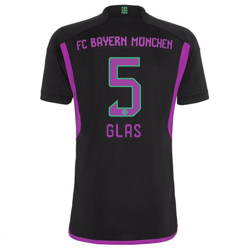 Kinder Fußball Hanna Glas #5 Schwarz Auswärtstrikot Trikot 2023/24 T-Shirt Luxemburg