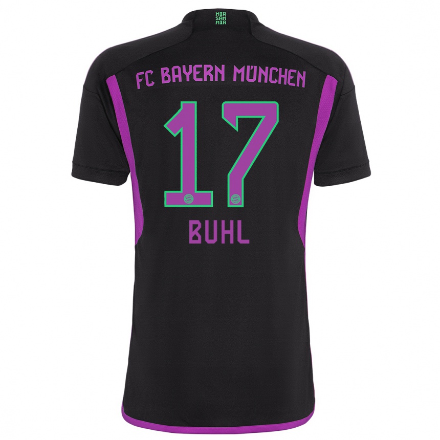 Kinder Fußball Klara Buhl #17 Schwarz Auswärtstrikot Trikot 2023/24 T-Shirt Luxemburg