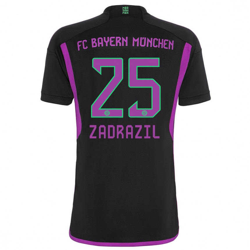 Kinder Fußball Sarah Zadrazil #25 Schwarz Auswärtstrikot Trikot 2023/24 T-Shirt Luxemburg