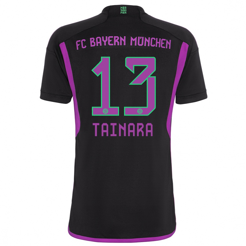 Kinder Fußball Tainara #13 Schwarz Auswärtstrikot Trikot 2023/24 T-Shirt Luxemburg