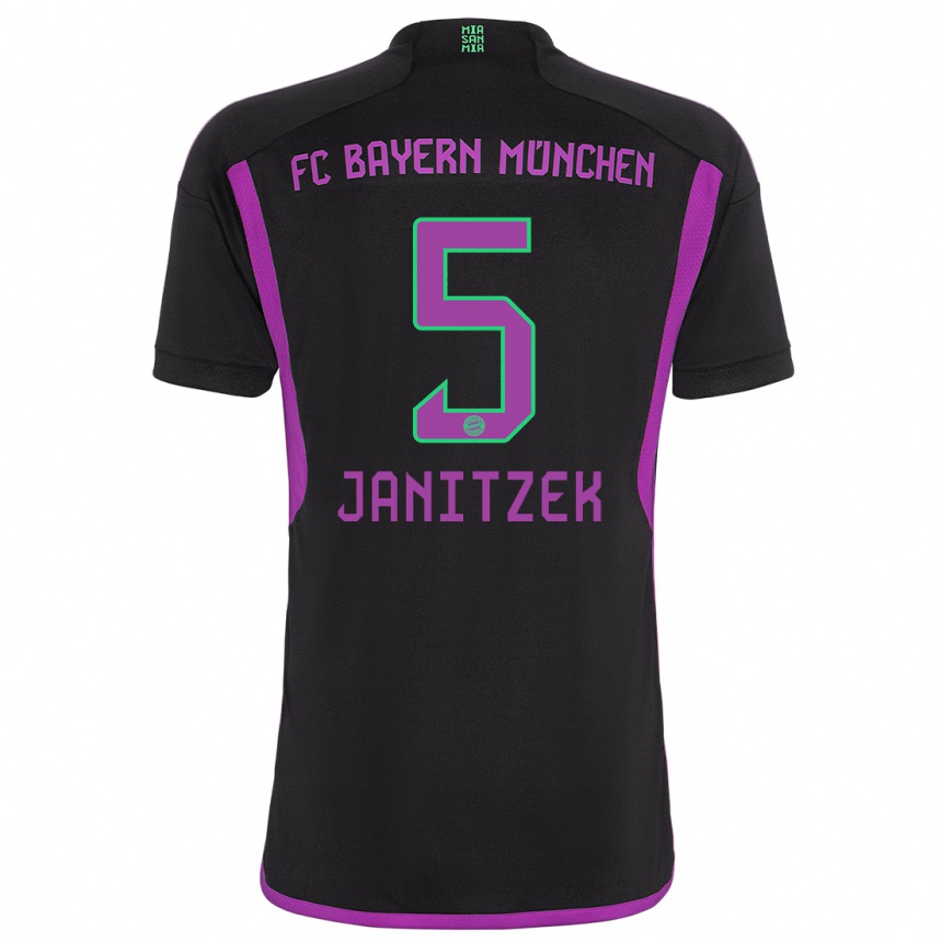 Kinder Fußball Justin Janitzek #5 Schwarz Auswärtstrikot Trikot 2023/24 T-Shirt Luxemburg