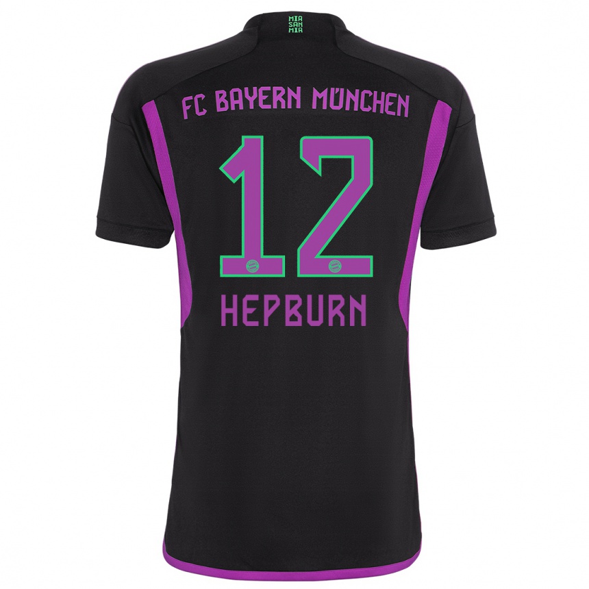 Kinder Fußball Barry Hepburn #12 Schwarz Auswärtstrikot Trikot 2023/24 T-Shirt Luxemburg