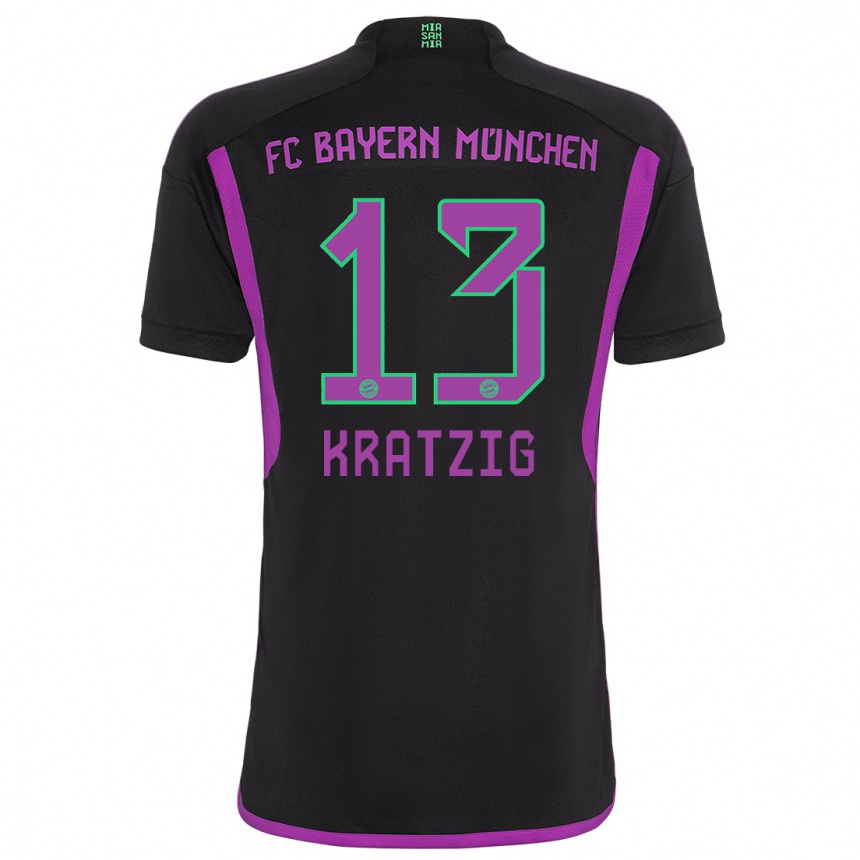 Kinder Fußball Frans Kratzig #13 Schwarz Auswärtstrikot Trikot 2023/24 T-Shirt Luxemburg