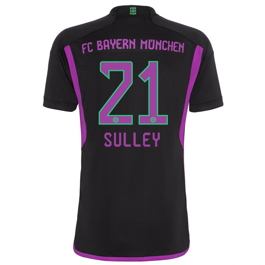 Kinder Fußball Williams Baffour Sulley #21 Schwarz Auswärtstrikot Trikot 2023/24 T-Shirt Luxemburg