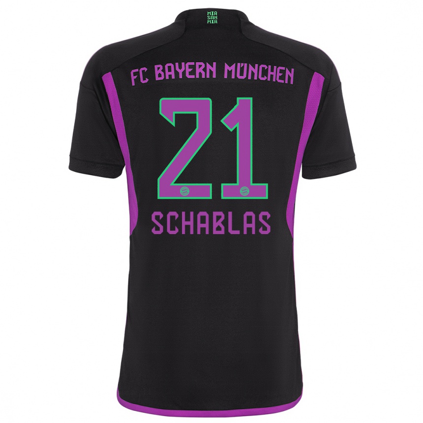 Kinder Fußball Matteo Schablas #21 Schwarz Auswärtstrikot Trikot 2023/24 T-Shirt Luxemburg