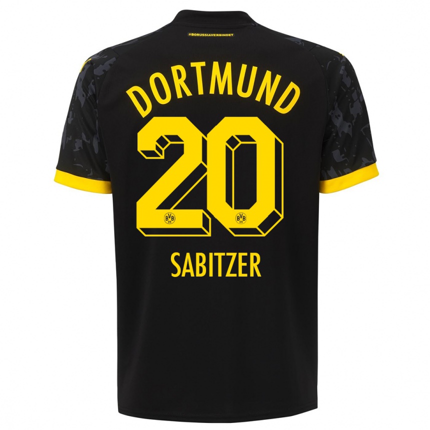 Kinder Fußball Marcel Sabitzer #20 Schwarz Auswärtstrikot Trikot 2023/24 T-Shirt Luxemburg