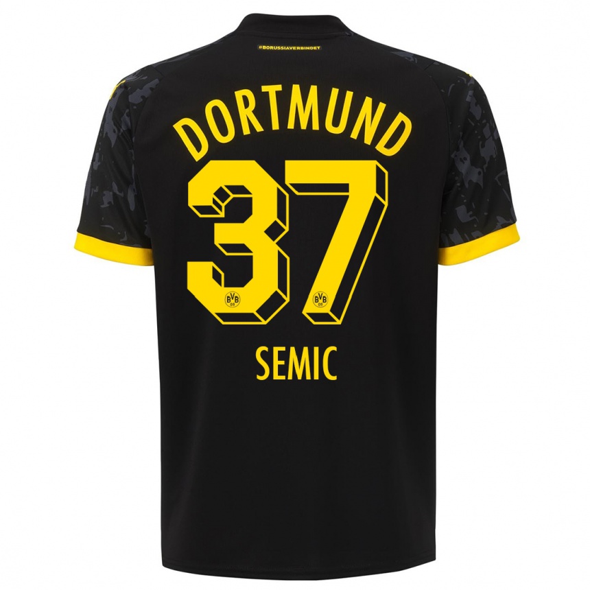 Kinder Fußball Lion Semic #37 Schwarz Auswärtstrikot Trikot 2023/24 T-Shirt Luxemburg