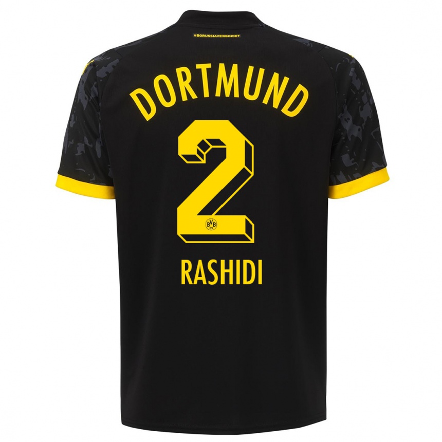 Kinder Fußball William Rashidi #2 Schwarz Auswärtstrikot Trikot 2023/24 T-Shirt Luxemburg